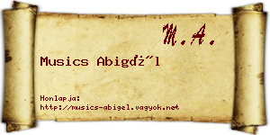 Musics Abigél névjegykártya